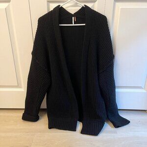 Free People Black Oversized Cardigan